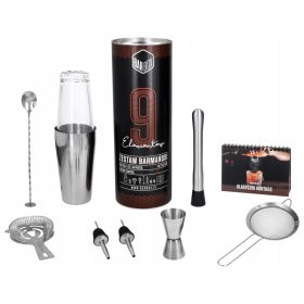   БАРМАНСКИ КОМПЛЕКТ ЗА НАПИТКИ В ТУБИЧКА 9бр. КНИГА