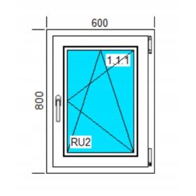 PVC ДОГРАМА 600x800 RU БЯЛА ДЯСНА