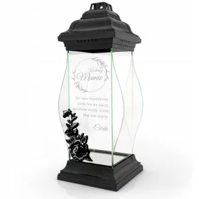   Керамична лампа за памет с цветен капак, височина 28 см