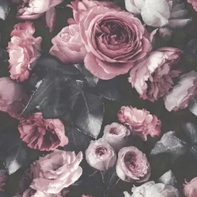    Винилов тапет с цветя растения винтидж стил рози