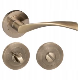   Вътрешна дръжка Gamar Къса, Кръгла плоча, Задна плоча с ключалка за тоалетна, Задна плоча с отвор за ключ, Задна плоча с отвор за вложка