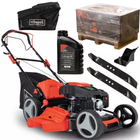    Бензинова косачка за трева с кош Scheppach, капацитет 200 cm³. кош 65 л, ширина на косене 51 см