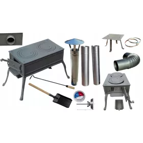    ЧУГУНЕНА КАМИНА ЗА ГРАДИНСКА ПЕЧКА КОМПЛЕКТ