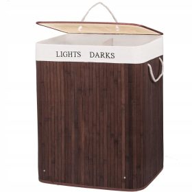    Стоящ кош за пране Springos 100л, кремав, нюанси на кафяво и бежово