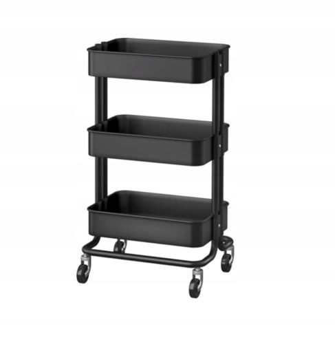  Кухненска количка Ikea Råskog на колела 45x35x78 см черна
