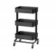  Кухненска количка Ikea Råskog на колела 45x35x78 см черна