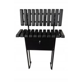   Mar-pol пейка с облегалка 80 х 30 х 120 см, черна