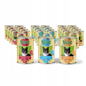    BASIC MIX 3 FLAVORS мокра храна за котки 30x415гр