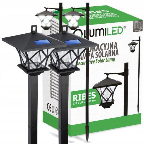  Соларна лампа Lumiled черна 155 см 2 бр.