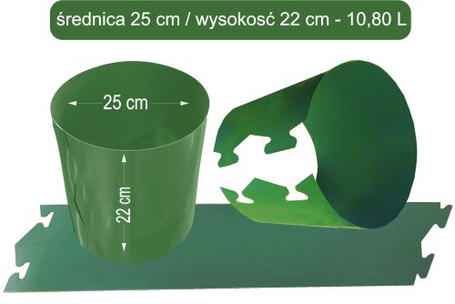  Саксия с щипка за отглеждане на зеленчуци, 25x22 см, зелена