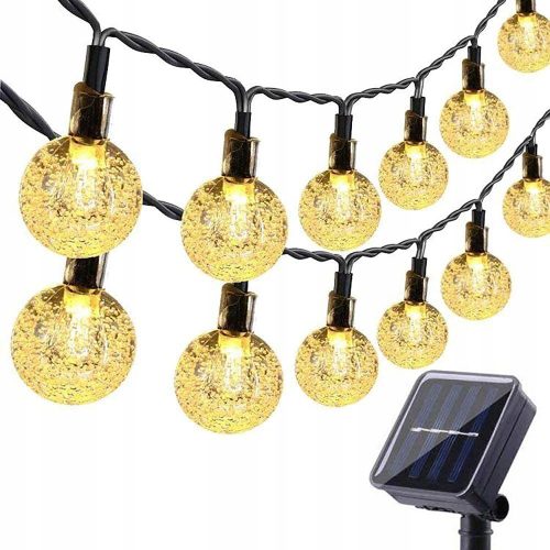  ГИРЛЯНД СОЛАРНИ ГРАДИНСКИ ЛАМПИ 50 LED ТОПКИ 9.5М