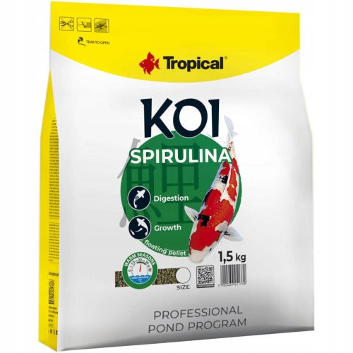  Tropical Koi Spirulina Pellet M храна за рибки 1,5 кг