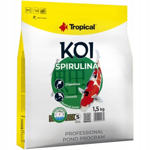  Tropical Koi Spirulina Pellet S храна за рибки 1,5 кг