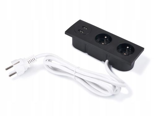 Фасунга, Ел. разклонител, USB плот черен
