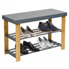    Шкаф за обувки със седалка Gockowiak 68,5 x 45 x 28 см нюанси на сивото