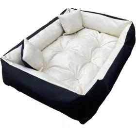    WBM Шиваща кошара за кучета бежова, черна 100 см x 75 см