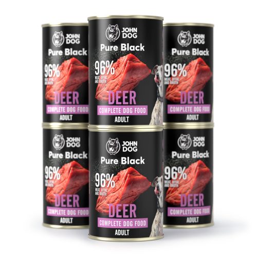 John Dog Pure Black храна за възрастни моно елени 6x400гр
