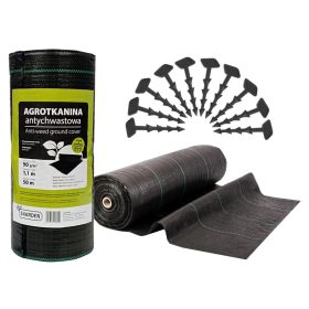   Агротекстил - Селскостопанска тъкан за мулчиране (против плевели) Skarden черен 110 x 10000 cm 90 g/m²