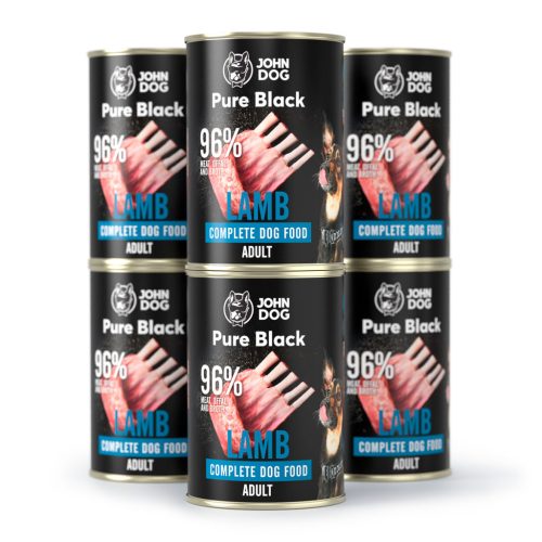  John Dog Pure Black храна за възрастни агнешко 6x400гр