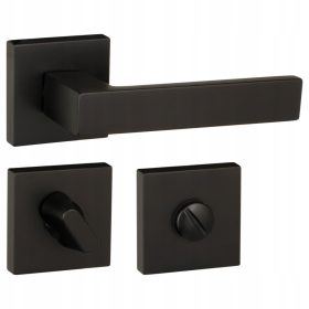   Вътрешна дръжка Gamar Къса, Квадратна плоча, Задна плоча с ключалка за тоалетна, Задна плоча с отвор за ключ, Задна плоча с отвор за вложка