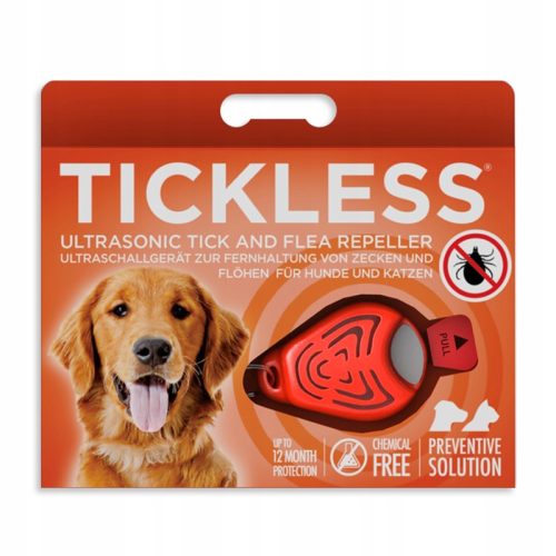  Ултразвукова защита от кърлежи за животни TickLess оранжева