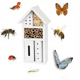 NEST BOX HOTEL BUTTERFLY INSECT HOUSE WHITE J