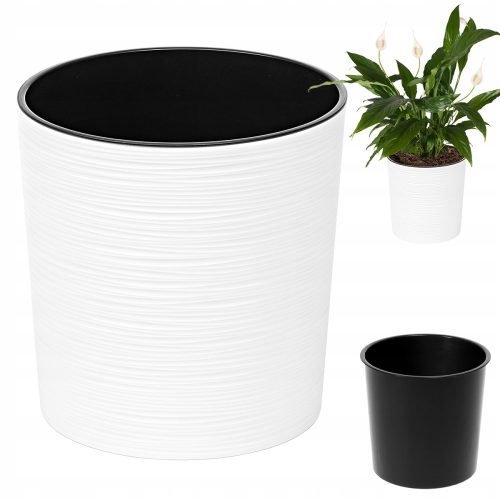  Deco4Home саксия 30 см х 30 х 30,5 см диаметър 30 см пластмаса бяла