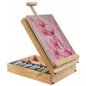    ГОЛЯМ КОМПЛЕКТ ЗА РИСУВАНЕ, EASILA, БОИ, КУФАР, ЧЕТКИ