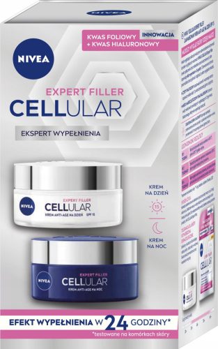  Комплект козметика Nivea Hyaluron Cellular Filler, дневен крем и нощен крем