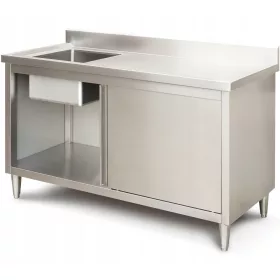   ГАСТРОНОМИЧЕСКА РАБОТНА МАСА, БАСЕЙН, ИНОКСОВА МИВКА, 150 СМ