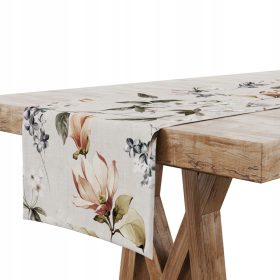   Покривка, пътека - Бежов пътека за маса, нюанси на оранжево, нюанси на сиво, нюанси на зелено, многоцветни 240 x 40 cm