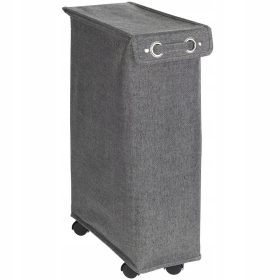    Стоящ кош за пране Wenko 43л, нюанси на сиво и сребристо