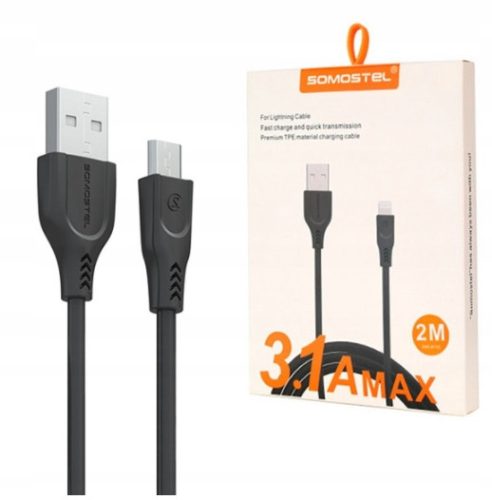  Somostel USB - microUSB тип B кабел 2 м черен