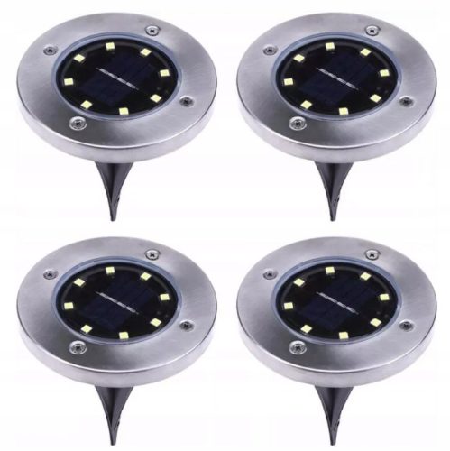  Соларна лампа за вграждане SuperLED silver 14 см 4 бр.