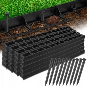   Кантове за градината - Пластмасов градински кант Glede 3600 см х 4,5 см черен