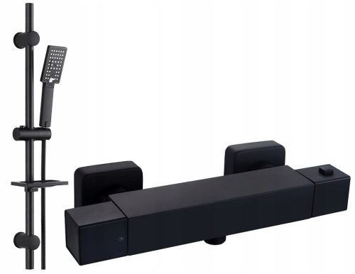 Душ комплект Reihe Cubic CUB-ZND-BL + черен душ смесител Reihe TERMO 03-BL