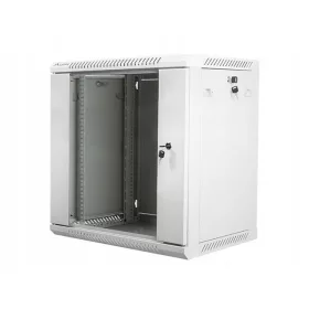    Стенен инсталационен шкаф 19'' 12U 600X450 мм сив (стъклена врата)