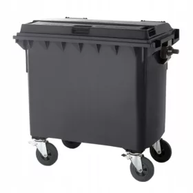   Кош за смесени отпадъци, 660л, черен