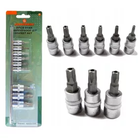    Комплект шестостенни ключове Jonnesway Torx с вложки 1/4" и 3/8" S08H23TS9S