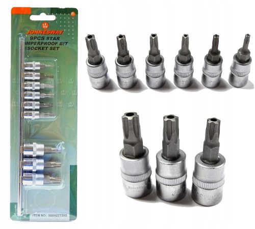  Комплект шестостенни ключове Jonnesway Torx с вложки 1/4" и 3/8" S08H23TS9S