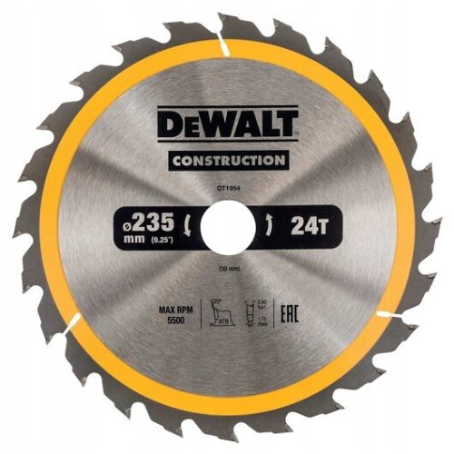  DeWalt DT1954-QZ режещ диск 235 x 30 mm 24 зъба