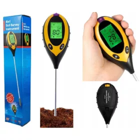   Тестер за почва - Измервател на киселинността на почвата 4 в 1 EARTH PH METER TESTER