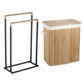    Yoka Home свободностоящ кош за пране 100л натурален