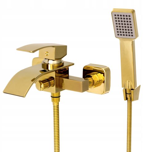 Стенен смесител за вана и душ Granitan ELVA BATHTUB GOLD, златен