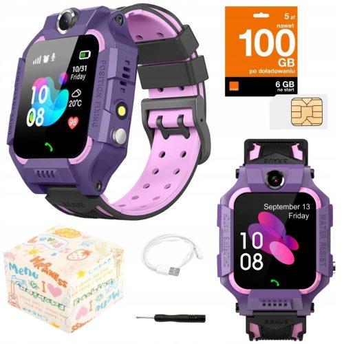  Smartwatch GPS локатор Детски смарт часовник Q19 часовник нюанси на лилаво