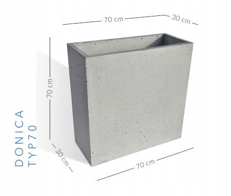  PASOŃ саксия 30 cm x 30 x 50 cm бетонни нюанси на сиво и сребро