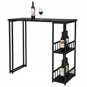    Черна правоъгълна кухненска маса Woltu 50 x 120 x 105 см