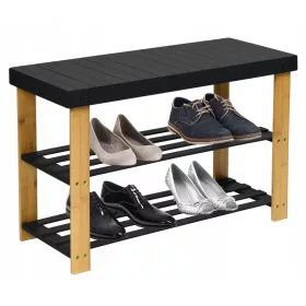    Шкаф за обувки със седалка Gockowiak 68,5 x 45 x 28 cm черен