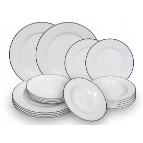   Порцелан, сервиз - MPLCo Сервиз за хранене BLACK & WHITE 18 бр.