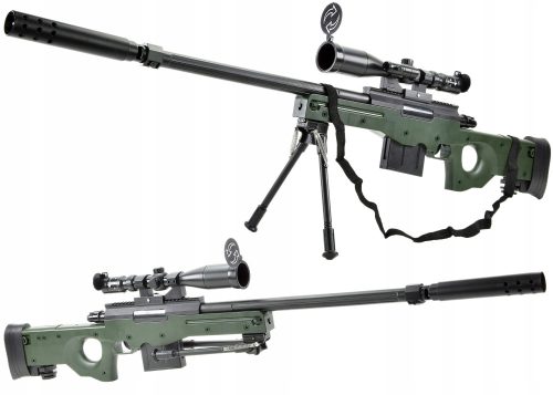  ПУШКА BB GUN Sniper AWP Sniper Rifle Scope 800 BBs БЕЗПЛАТНО + Книга със стикери, комикс Sklep_lolki